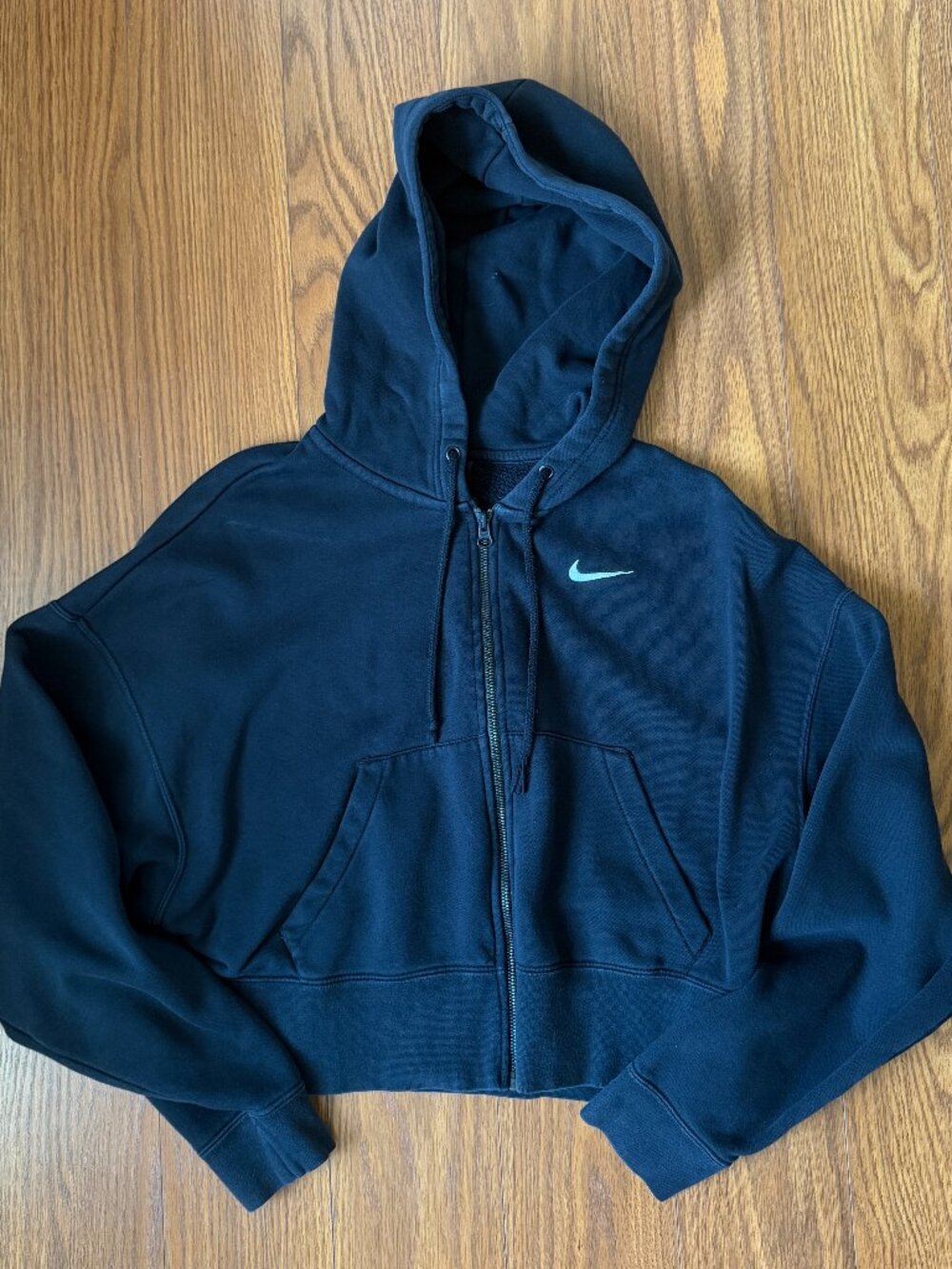 Nike Black Cropped Zip-Up Hoodie Jacket